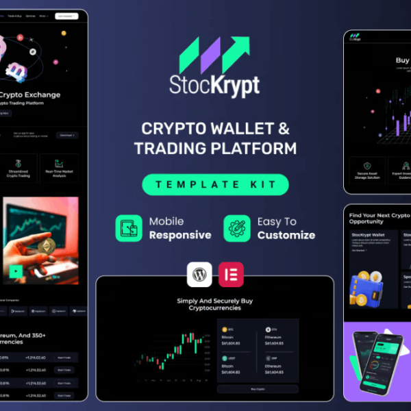 قالب ستوكريبت للعملات الرقمية والبلوك تشين